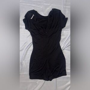 SHEIN: Black romper with zipper detail #jumpsuit #black